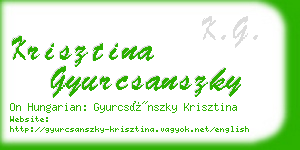 krisztina gyurcsanszky business card